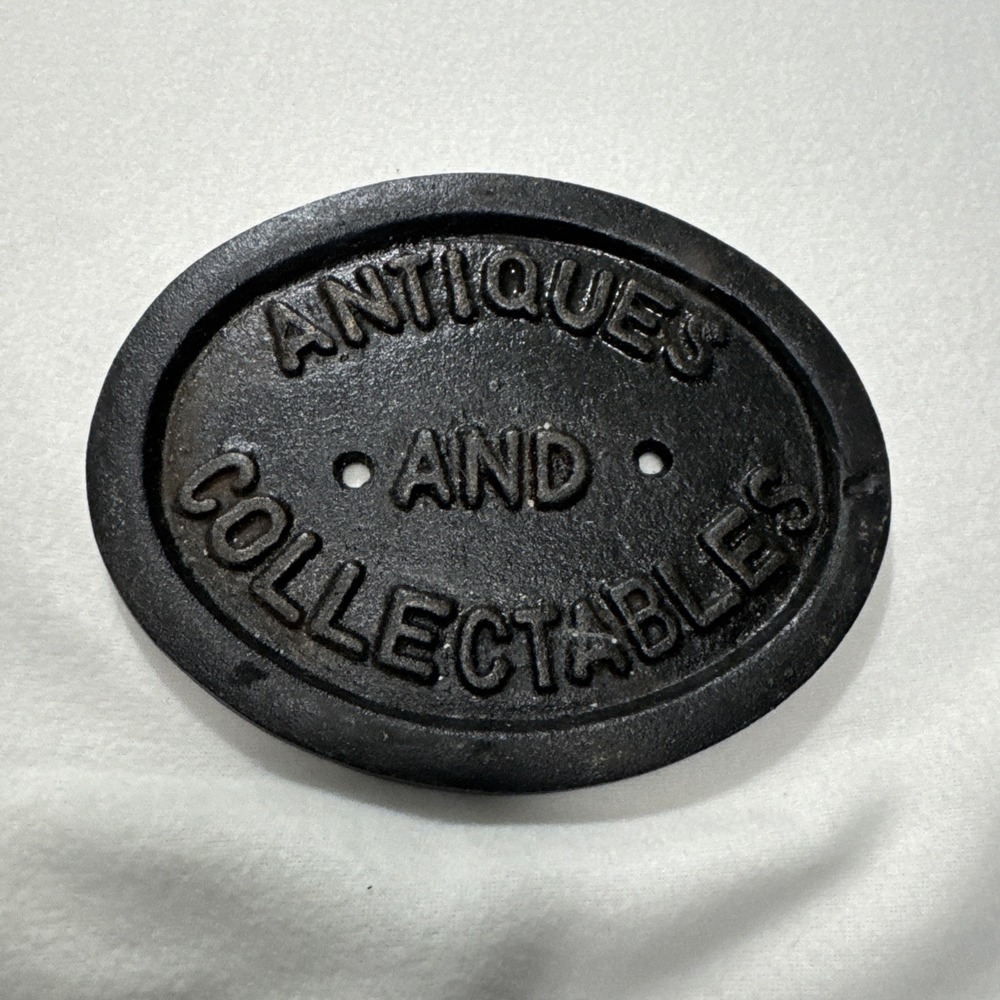 ANTIQUES COLLECTABLES  Sign 7.5 Inch Heavy  Cast Iron Oval